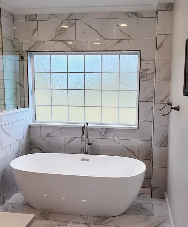 Bathroom With Modern Tub In Oklahoma